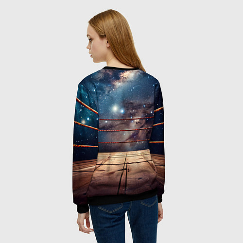 Женский свитшот Космический ринг / 3D-Черный – фото 4