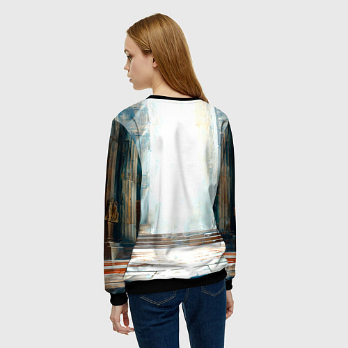 Женский свитшот Греко-римский борец / 3D-Черный – фото 4