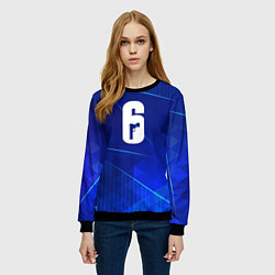 Свитшот женский Rainbow Six blue poly, цвет: 3D-черный — фото 2