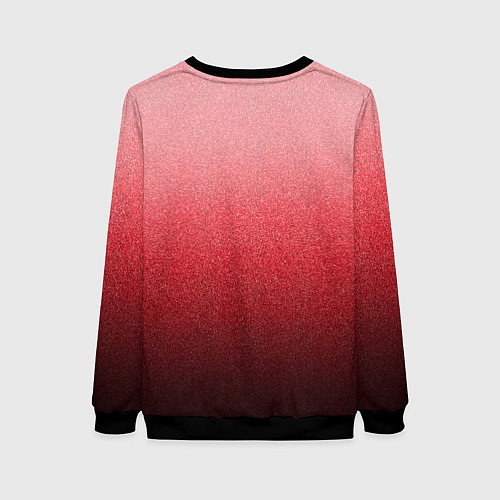 Женский свитшот Мягкий градиент красно-розовый текстура крошка / 3D-Черный – фото 2