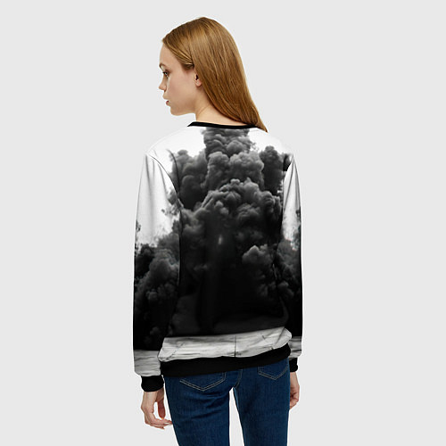 Женский свитшот Мухаммед Али в черном дыму / 3D-Черный – фото 4
