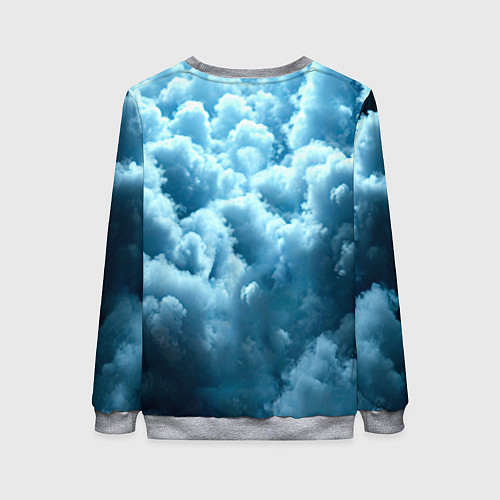 Женский свитшот Мухаммед Али в синем дыму / 3D-Меланж – фото 2