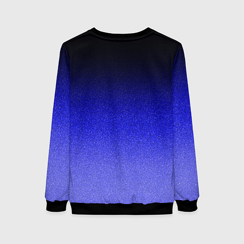 Женский свитшот Градиент индиго из чёрно в синий текстура крошка / 3D-Черный – фото 2