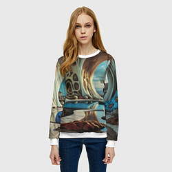 Свитшот женский Современная пещера, цвет: 3D-белый — фото 2