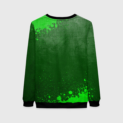 Женский свитшот Portal - green gradient / 3D-Черный – фото 2