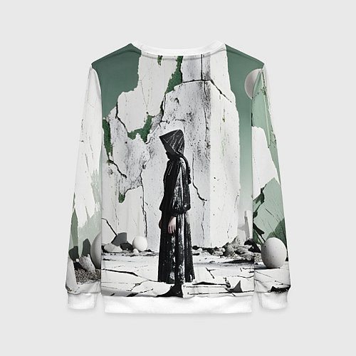 Женский свитшот Человек в капюшоне / 3D-Белый – фото 2