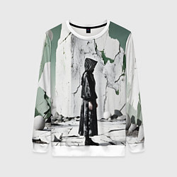 Свитшот женский Человек в капюшоне, цвет: 3D-белый