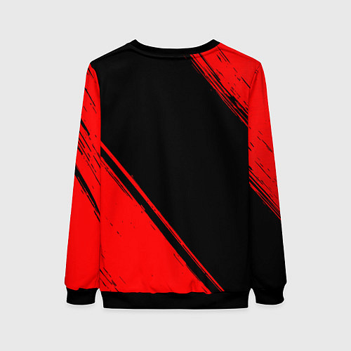 Женский свитшот Arsenal - red gradient вертикально / 3D-Черный – фото 2