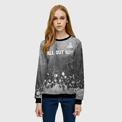 Свитшот женский Fall Out Boy - grey gradient посередине, цвет: 3D-черный — фото 2