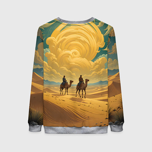 Женский свитшот В пустыне на верблюдах / 3D-Меланж – фото 2