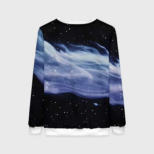 Женский свитшот Синяя волна в космосе - текстура / 3D-Белый – фото 2