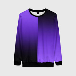 Женский свитшот Чёрно-сиреневый градиент пополам