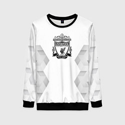 Свитшот женский Liverpool white poly, цвет: 3D-черный
