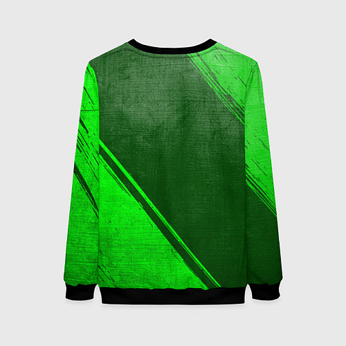 Женский свитшот Akame ga Kill - green gradient вертикально / 3D-Черный – фото 2