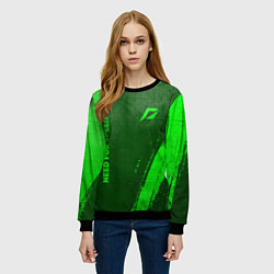 Свитшот женский Need for Speed - green gradient вертикально, цвет: 3D-черный — фото 2