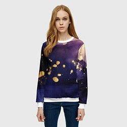 Свитшот женский Золотая краска на текстуре, цвет: 3D-белый — фото 2
