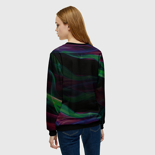 Женский свитшот Космонавт неоновая дымка / 3D-Черный – фото 4