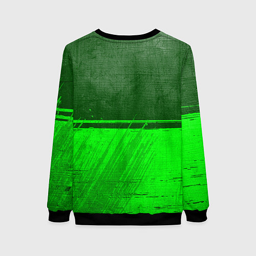 Женский свитшот Metallica - green gradient посередине / 3D-Черный – фото 2