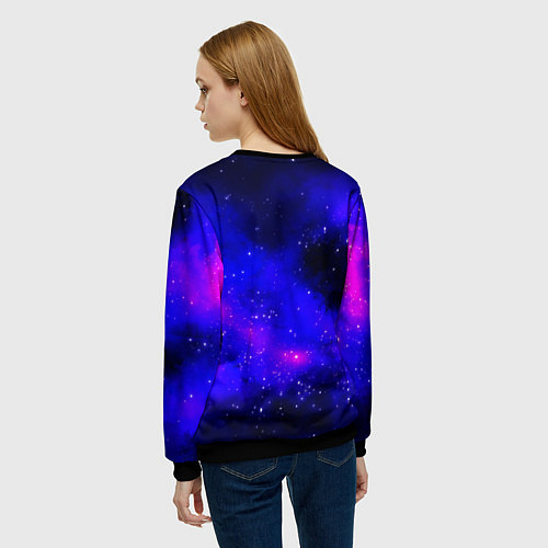 Женский свитшот Огненный путь космонавта / 3D-Черный – фото 4