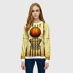 Свитшот женский Кольцо с баскетбольным мячом, цвет: 3D-белый — фото 2
