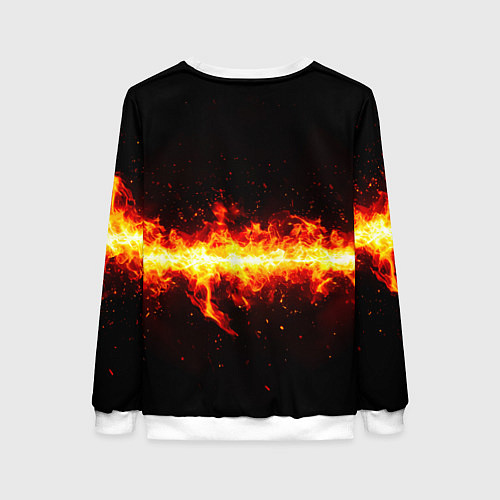 Женский свитшот Теннисная ракетка в огне / 3D-Белый – фото 2