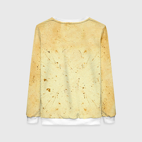 Женский свитшот Трековый велосипедист на бежевом / 3D-Белый – фото 2