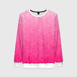 Свитшот женский Розовый градиент с узором, цвет: 3D-белый