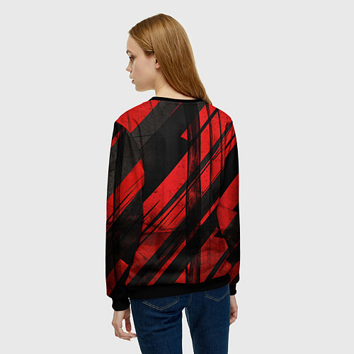 Женский свитшот Сектор Газа красно-черный фон / 3D-Черный – фото 4