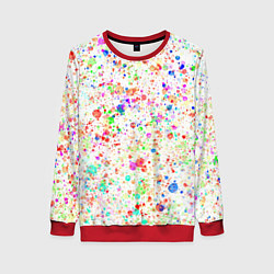 Женский свитшот Белый с разноцветными брызгами