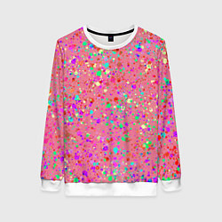 Женский свитшот Розовый с разноцветными брызгами