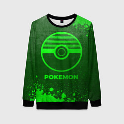 Свитшот женский Pokemon - green gradient, цвет: 3D-черный