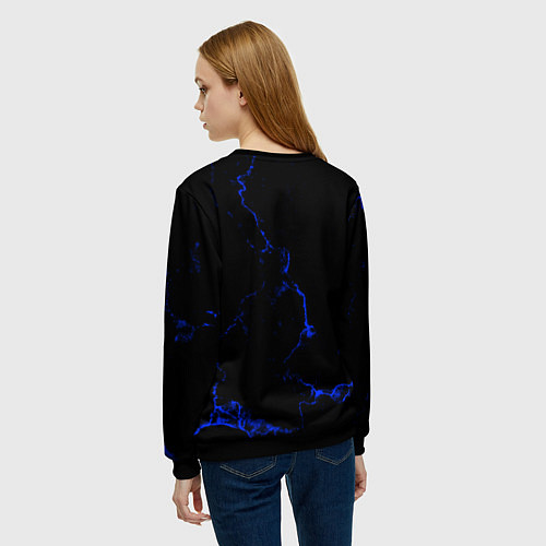 Женский свитшот Color black blue / 3D-Черный – фото 4