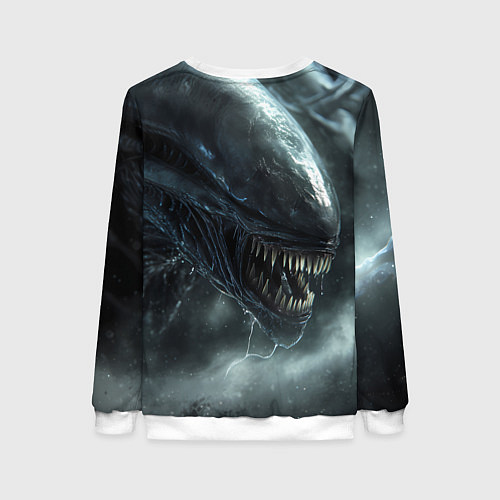 Женский свитшот Чужой с открытой пастью / 3D-Белый – фото 2