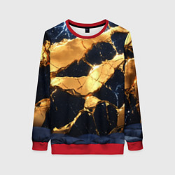 Женский свитшот Золотая текстура на синем