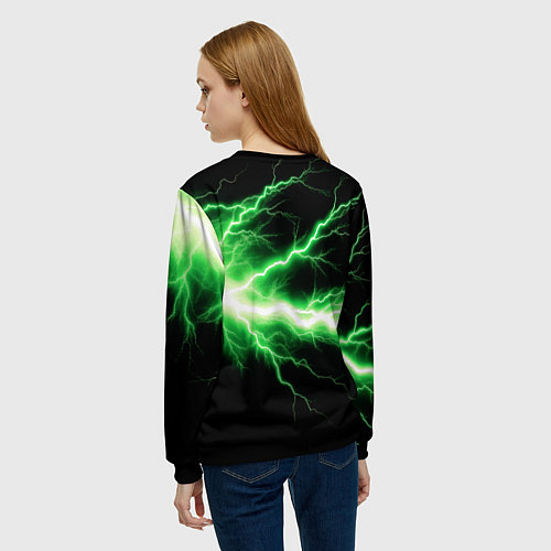 Женский свитшот Lightning green / 3D-Черный – фото 4
