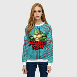 Свитшот женский Бульбазавр gyn, цвет: 3D-белый — фото 2