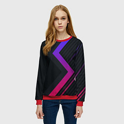 Свитшот женский Color black line, цвет: 3D-красный — фото 2