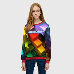 Свитшот женский Minecraft - pattern, цвет: 3D-красный — фото 2