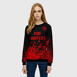 Свитшот женский Foo Fighters - red gradient посередине, цвет: 3D-черный — фото 2