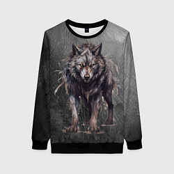 Женский свитшот The fierce wolf