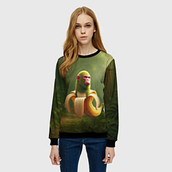 Свитшот женский Шимпанзини бананини ии мем, цвет: 3D-черный — фото 2