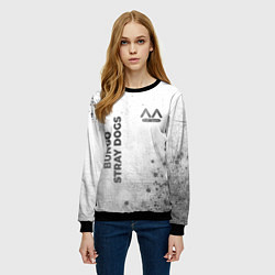 Свитшот женский Bungo Stray Dogs - white gradient вертикально, цвет: 3D-черный — фото 2