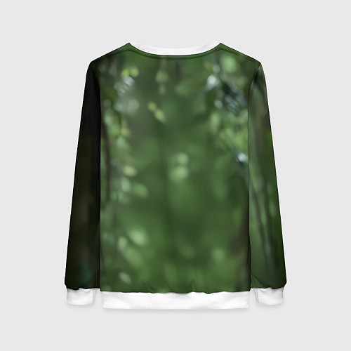 Женский свитшот Рептилия с зелеными глазами / 3D-Белый – фото 2