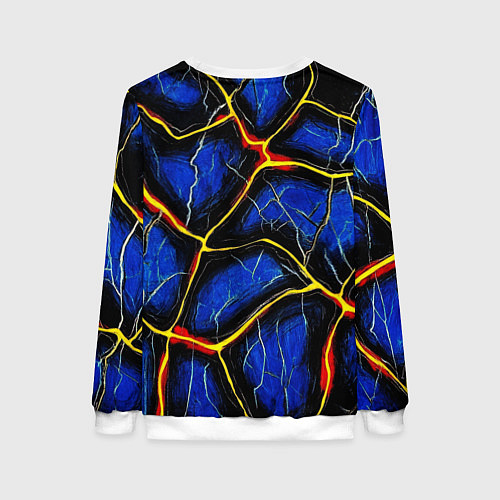 Женский свитшот Золотой герб РФ и желтые полосы / 3D-Белый – фото 2