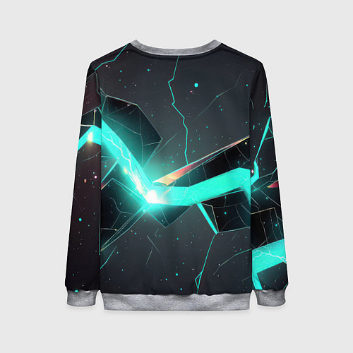 Женский свитшот Неоновые плиты и золотой герб РФ / 3D-Меланж – фото 2