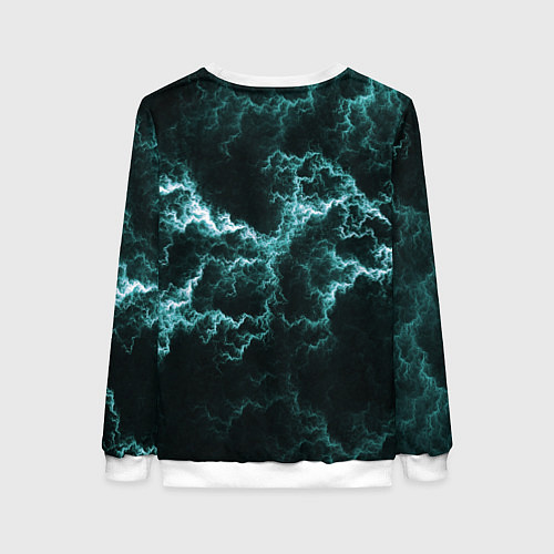 Женский свитшот Lightning light blue line / 3D-Белый – фото 2