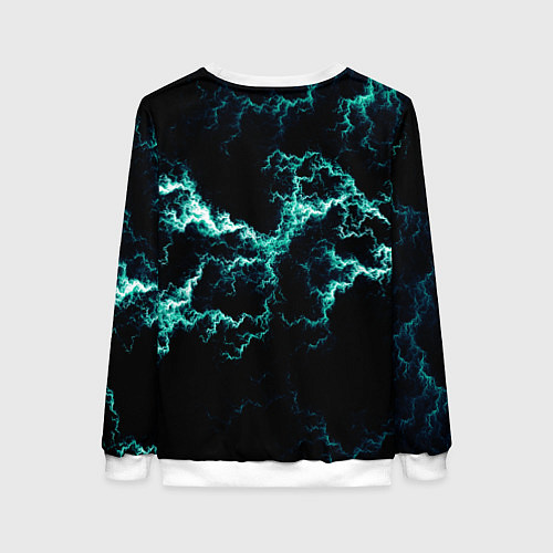 Женский свитшот Lightning light blue glow / 3D-Белый – фото 2