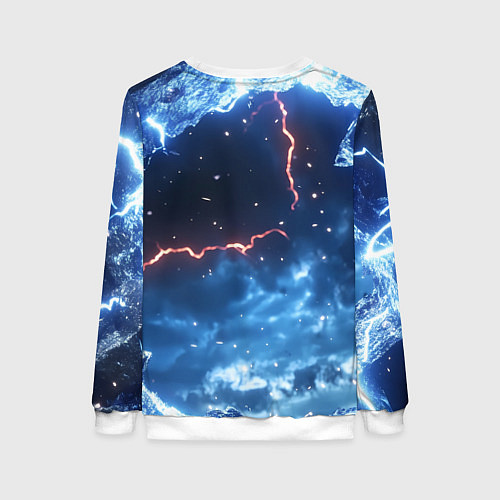 Женский свитшот Герб России и ледяной фон / 3D-Белый – фото 2