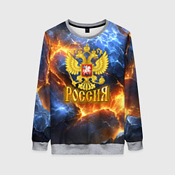 Женский свитшот Россия герб и огонь