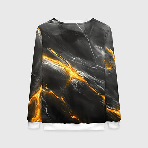 Женский свитшот Россия черно-желтый фон / 3D-Белый – фото 2